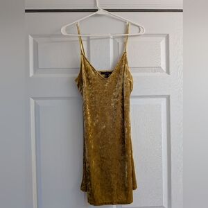 Forever 21 Gold Velvet Dress